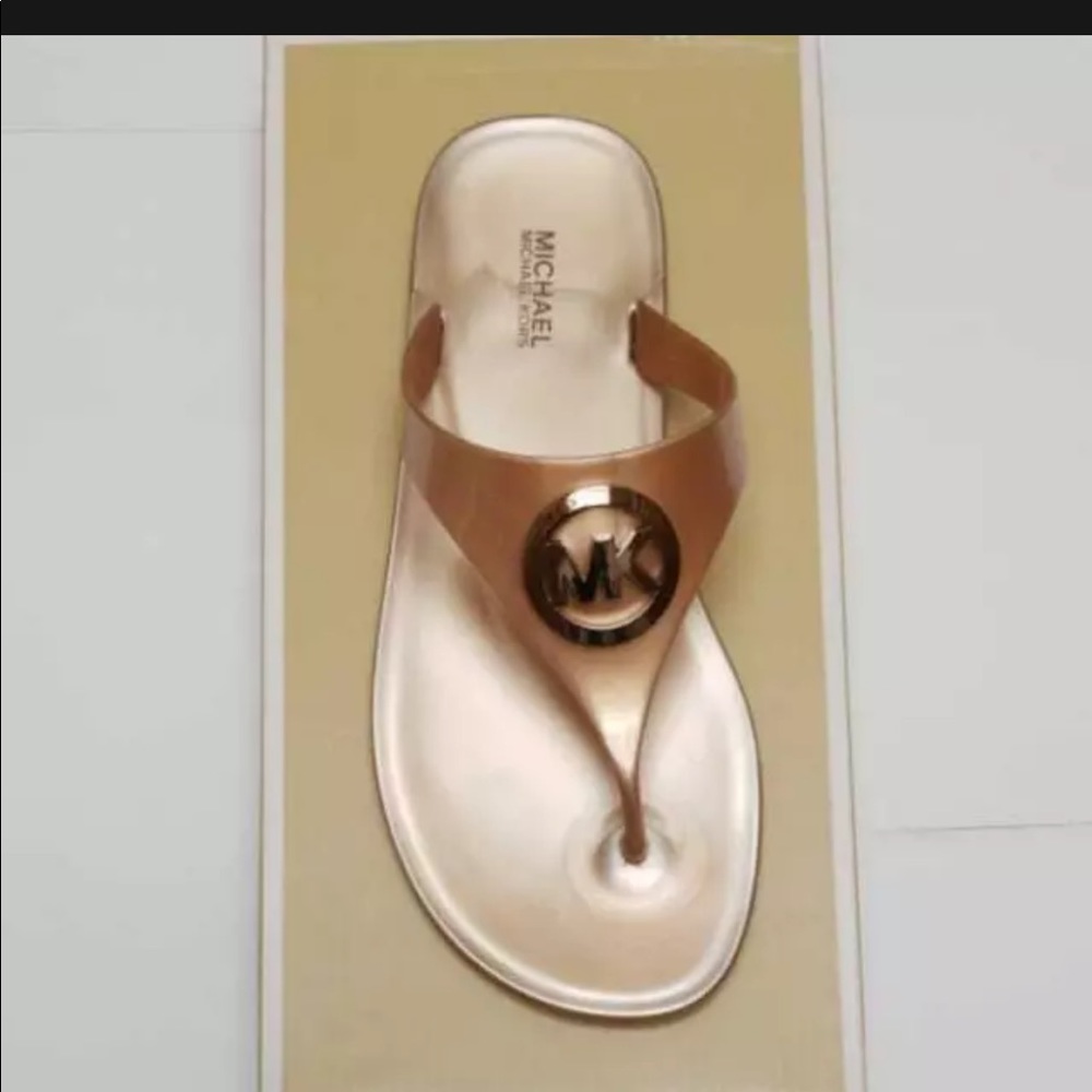 Rose gold MK jelly sandals